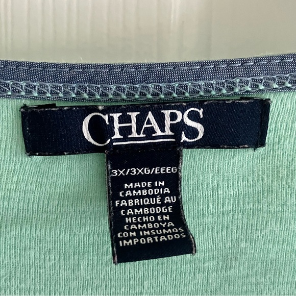 Chaps Women’s Tshirt size 3X. 100% Cotton, Mint Green Color 3/4 Sleeves. - Picture 12 of 16